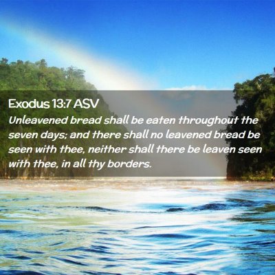 Picture 02 - Exodus 13:7 ASV - Unleavened bread shall be eaten throughout the - Bible Verse Picture