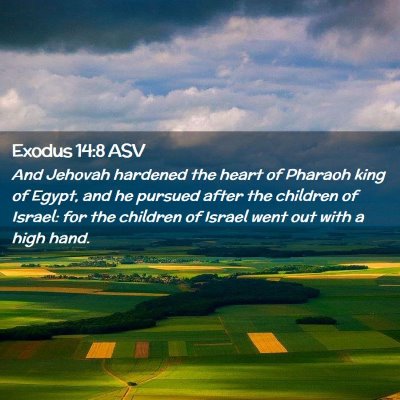 Picture 02 - Exodus 14:8 ASV - And Jehovah hardened the heart of Pharaoh king of - Bible Verse Picture