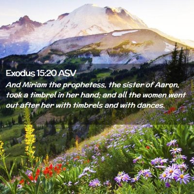 Picture 02 - Exodus 15:20 ASV - And Miriam the prophetess, the sister of Aaron, - Bible Verse Picture