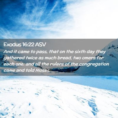 Picture 02 - Exodus 16:22 ASV - And it came to pass, that on the sixth day they - Bible Verse Picture
