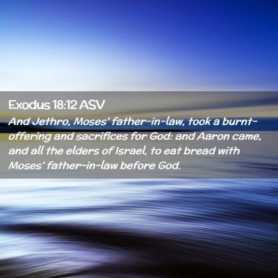 Picture 02 - Exodus 18:12 ASV - And Jethro, Moses' father-in-law, took a - Bible Verse Picture