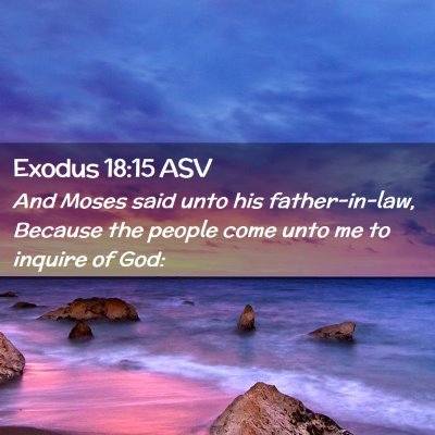 Picture 02 - Exodus 18:15 ASV - And Moses said unto his father-in-law, Because - Bible Verse Picture