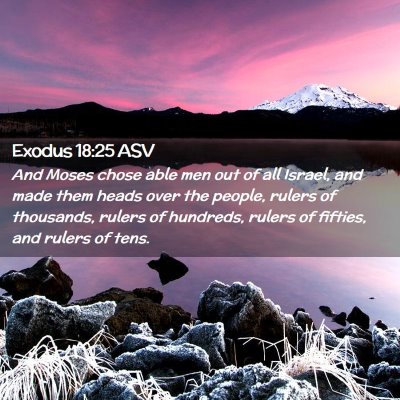 Picture 02 - Exodus 18:25 ASV - And Moses chose able men out of all Israel, and - Bible Verse Picture