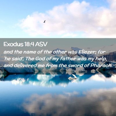 Picture 02 - Exodus 18:4 ASV - and the name of the other was Eliezer; for `he - Bible Verse Picture