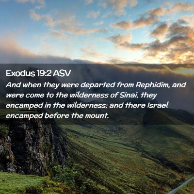 Picture 02 - Exodus 19:2 ASV - And when they were departed from Rephidim, and - Bible Verse Picture