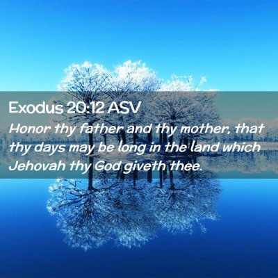 Picture 02 - Exodus 20:12 ASV - Honor thy father and thy mother, that thy days - Bible Verse Picture