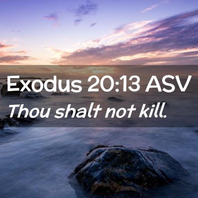 Picture 02 - Exodus 20:13 ASV - Thou shalt not - Bible Verse Picture