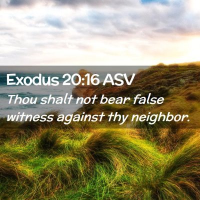 Picture 02 - Exodus 20:16 ASV - Thou shalt not bear false witness against thy - Bible Verse Picture