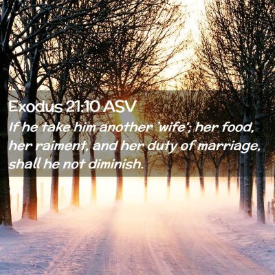 Picture 02 - Exodus 21:10 ASV - If he take him another `wife'; her food, her - Bible Verse Picture