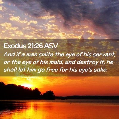 Picture 02 - Exodus 21:26 ASV - And if a man smite the eye of his servant, or the - Bible Verse Picture