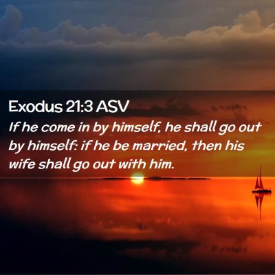 Picture 02 - Exodus 21:3 ASV - If he come in by himself, he shall go out by - Bible Verse Picture