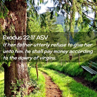 Picture 02 - Exodus 22:17 ASV - If her father utterly refuse to give her unto - Bible Verse Picture