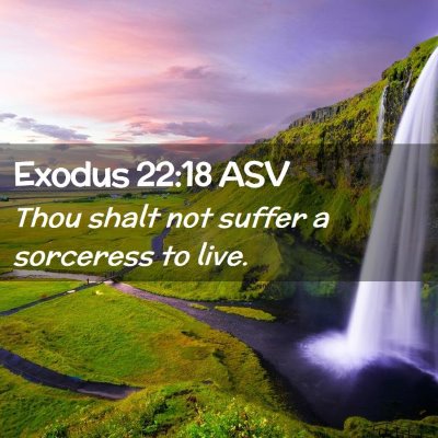 Picture 02 - Exodus 22:18 ASV - Thou shalt not suffer a sorceress to - Bible Verse Picture