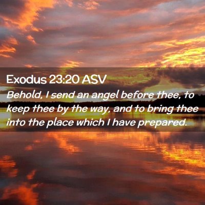 Picture 02 - Exodus 23:20 ASV - Behold, I send an angel before thee, to keep thee - Bible Verse Picture