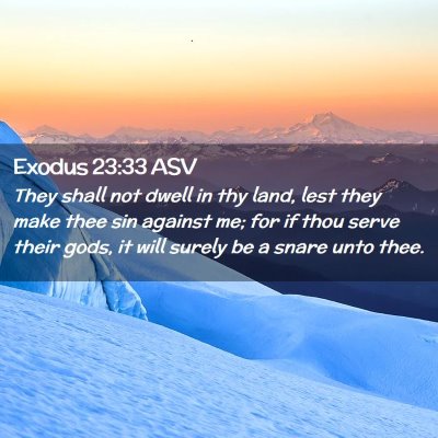 Picture 02 - Exodus 23:33 ASV - They shall not dwell in thy land, lest they make - Bible Verse Picture