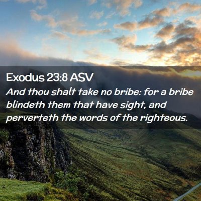 Picture 02 - Exodus 23:8 ASV - And thou shalt take no bribe: for a bribe - Bible Verse Picture