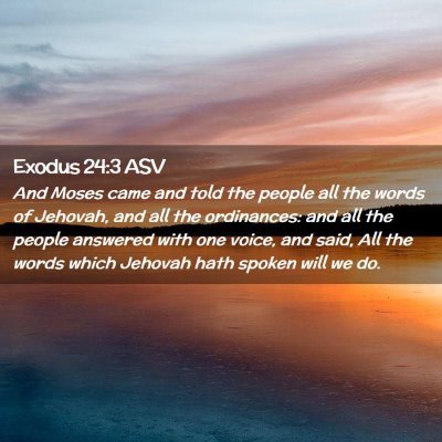 Picture 02 - Exodus 24:3 ASV - And Moses came and told the people all the words - Bible Verse Picture