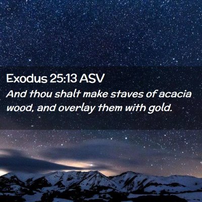 Picture 02 - Exodus 25:13 ASV - And thou shalt make staves of acacia wood, and - Bible Verse Picture