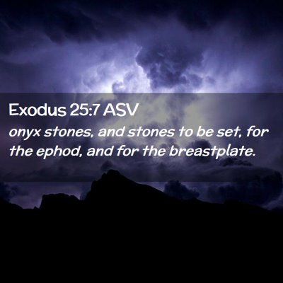 Picture 02 - Exodus 25:7 ASV - onyx stones, and stones to be set, for the ephod, - Bible Verse Picture