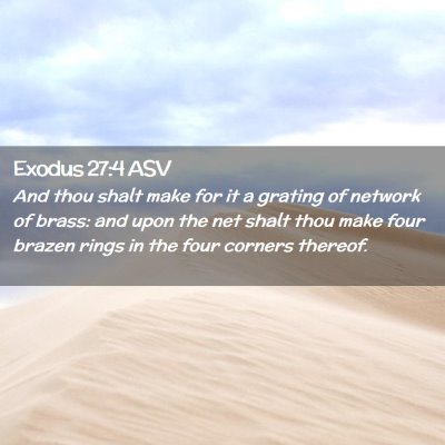 Picture 02 - Exodus 27:4 ASV - And thou shalt make for it a grating of network - Bible Verse Picture