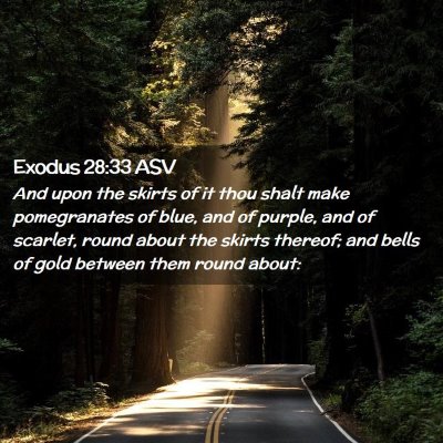 Picture 02 - Exodus 28:33 ASV - And upon the skirts of it thou shalt make - Bible Verse Picture