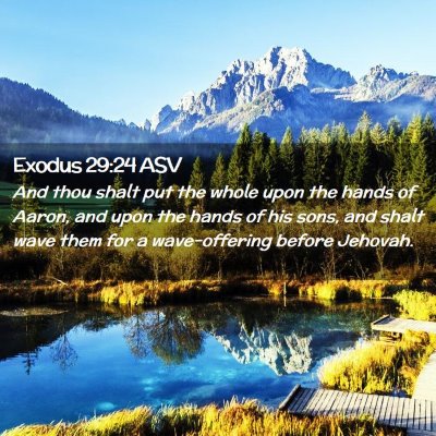 Picture 02 - Exodus 29:24 ASV - And thou shalt put the whole upon the hands of - Bible Verse Picture