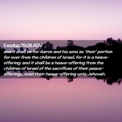 Picture 02 - Exodus 29:28 ASV - and it shall be for Aaron and his sons as `their' - Bible Verse Picture