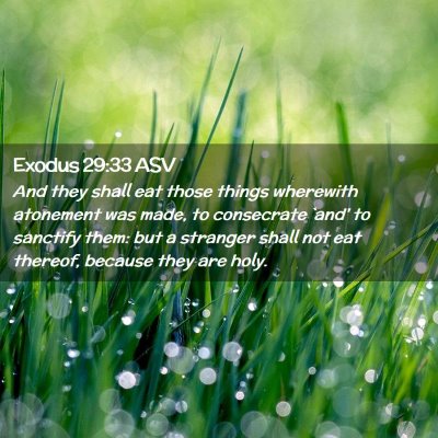 Picture 02 - Exodus 29:33 ASV - And they shall eat those things wherewith - Bible Verse Picture