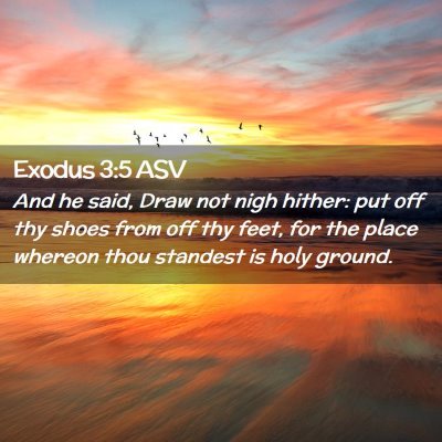 Picture 02 - Exodus 3:5 ASV - And he said, Draw not nigh hither: put off thy - Bible Verse Picture