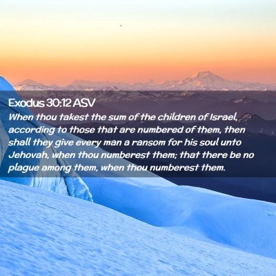 Picture 02 - Exodus 30:12 ASV - When thou takest the sum of the children of - Bible Verse Picture