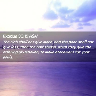Picture 02 - Exodus 30:15 ASV - The rich shall not give more, and the poor shall - Bible Verse Picture