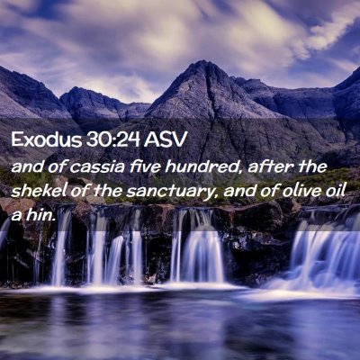 Picture 02 - Exodus 30:24 ASV - and of cassia five hundred, after the shekel of - Bible Verse Picture