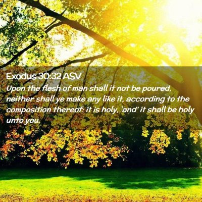 Picture 02 - Exodus 30:32 ASV - Upon the flesh of man shall it not be poured, - Bible Verse Picture