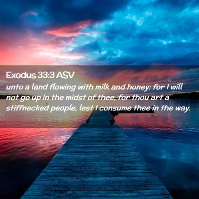 Picture 02 - Exodus 33:3 ASV - unto a land flowing with milk and honey: for I - Bible Verse Picture