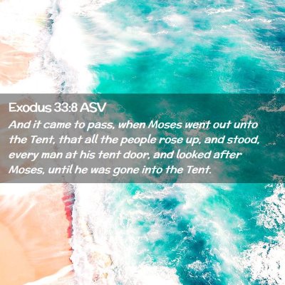 Picture 02 - Exodus 33:8 ASV - And it came to pass, when Moses went out unto the - Bible Verse Picture