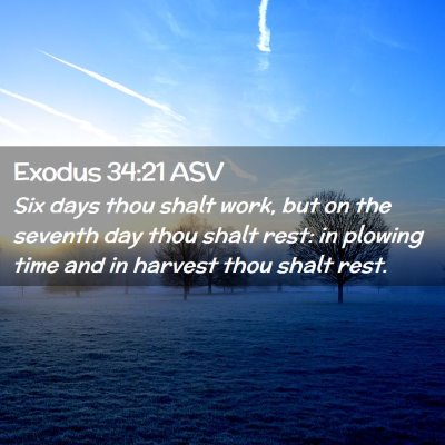 Picture 02 - Exodus 34:21 ASV - Six days thou shalt work, but on the seventh day - Bible Verse Picture