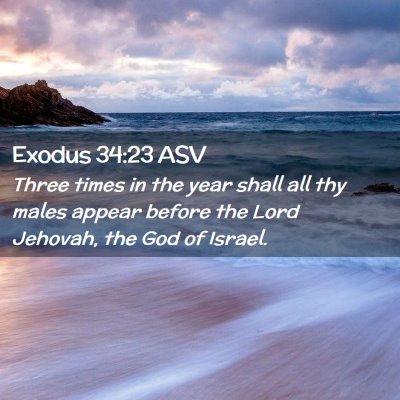 Picture 02 - Exodus 34:23 ASV - Three times in the year shall all thy males - Bible Verse Picture