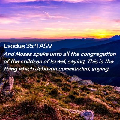Picture 02 - Exodus 35:4 ASV - And Moses spake unto all the congregation of the - Bible Verse Picture