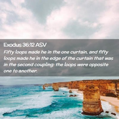 Picture 02 - Exodus 36:12 ASV - Fifty loops made he in the one curtain, and fifty - Bible Verse Picture