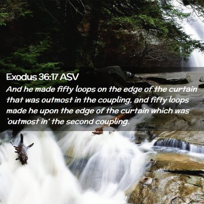 Picture 02 - Exodus 36:17 ASV - And he made fifty loops on the edge of the - Bible Verse Picture