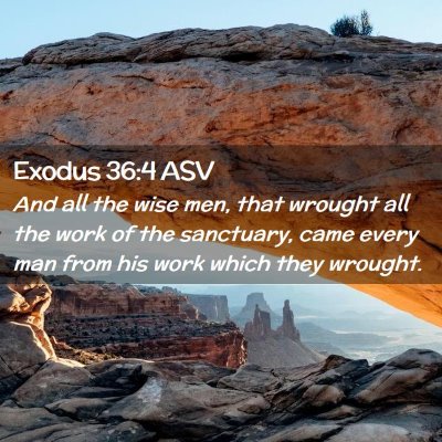 Picture 02 - Exodus 36:4 ASV - And all the wise men, that wrought all the work - Bible Verse Picture