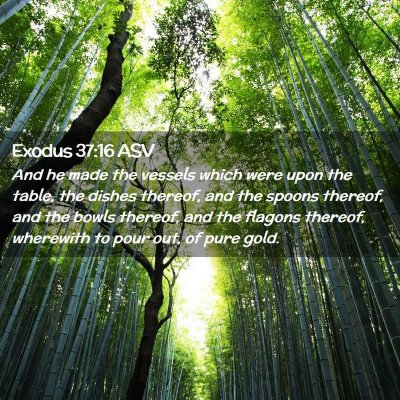 Picture 02 - Exodus 37:16 ASV - And he made the vessels which were upon the - Bible Verse Picture