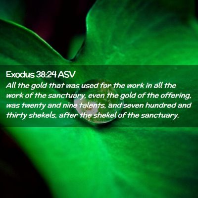 Picture 02 - Exodus 38:24 ASV - All the gold that was used for the work in all - Bible Verse Picture