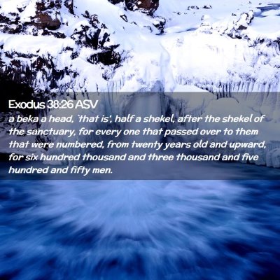 Picture 02 - Exodus 38:26 ASV - a beka a head, `that is', half a shekel, after - Bible Verse Picture