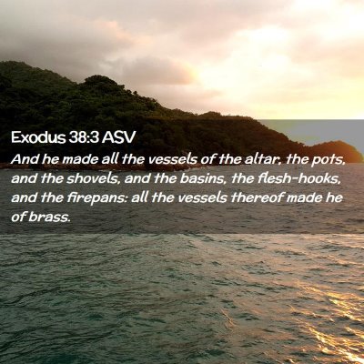 Picture 02 - Exodus 38:3 ASV - And he made all the vessels of the altar, the - Bible Verse Picture