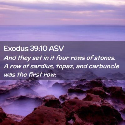 Picture 02 - Exodus 39:10 ASV - And they set in it four rows of stones. A row of - Bible Verse Picture
