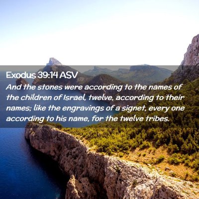 Picture 02 - Exodus 39:14 ASV - And the stones were according to the names of the - Bible Verse Picture