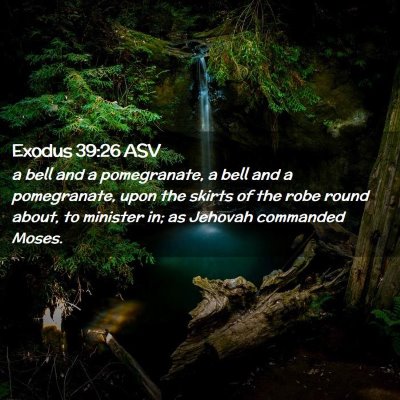 Picture 02 - Exodus 39:26 ASV - a bell and a pomegranate, a bell and a - Bible Verse Picture
