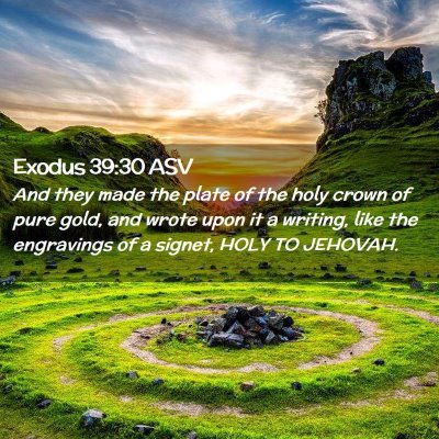 Picture 02 - Exodus 39:30 ASV - And they made the plate of the holy crown of pure - Bible Verse Picture