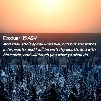 Picture 02 - Exodus 4:15 ASV - And thou shalt speak unto him, and put the words - Bible Verse Picture
